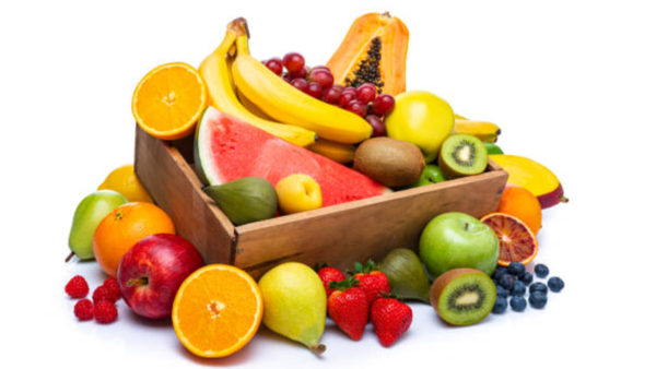 A variety of colorful summer fruits.