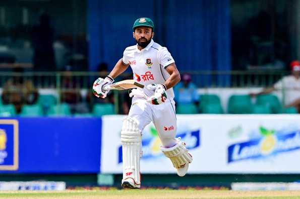 Shadman Islam, Bangladesh's top scorer on a rain-affected day.